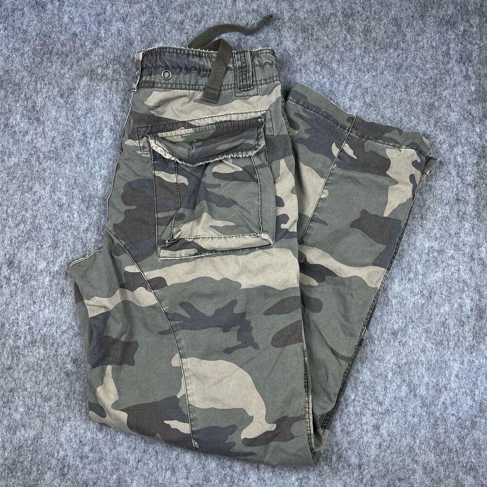 Vtg Mossimo Men's Camo Military Cargo Pants Cotton Baggy Grunge Y2K Size 32x32